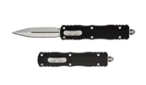 Microtech 227-10 Dirac Delta Tactical AUTO OTF Stonewashed Double Edge Dagger Blade Black Aluminum by Unknown